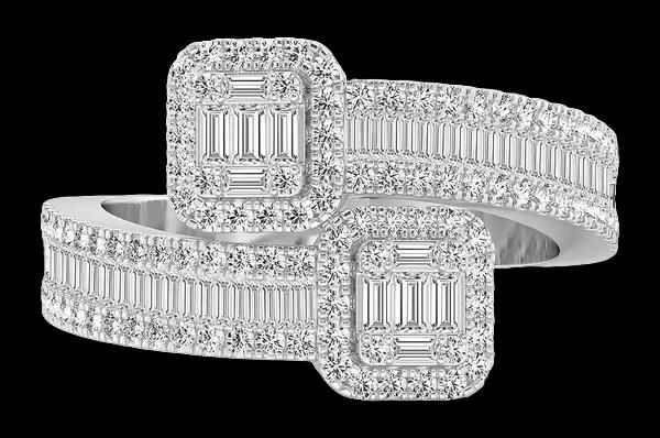 Bague Baguette Crossover