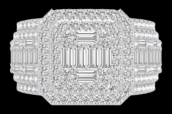 Bague Baguette Double Halo