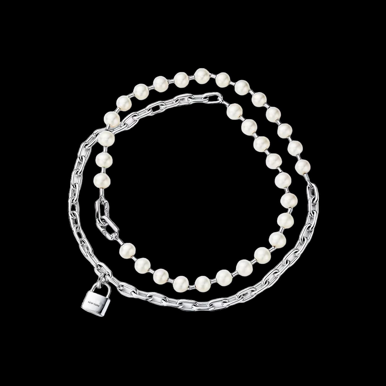Collier Padlock & Pearl