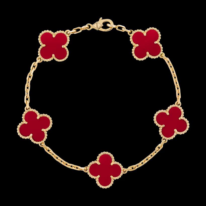 Bracelet Lucky Clover Cornaline