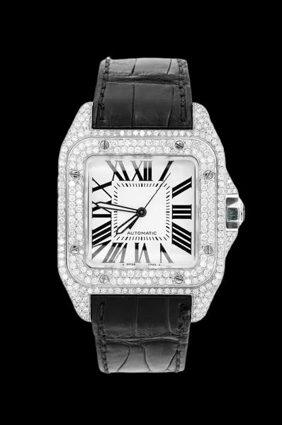 Montre Santos Cuir Noir
