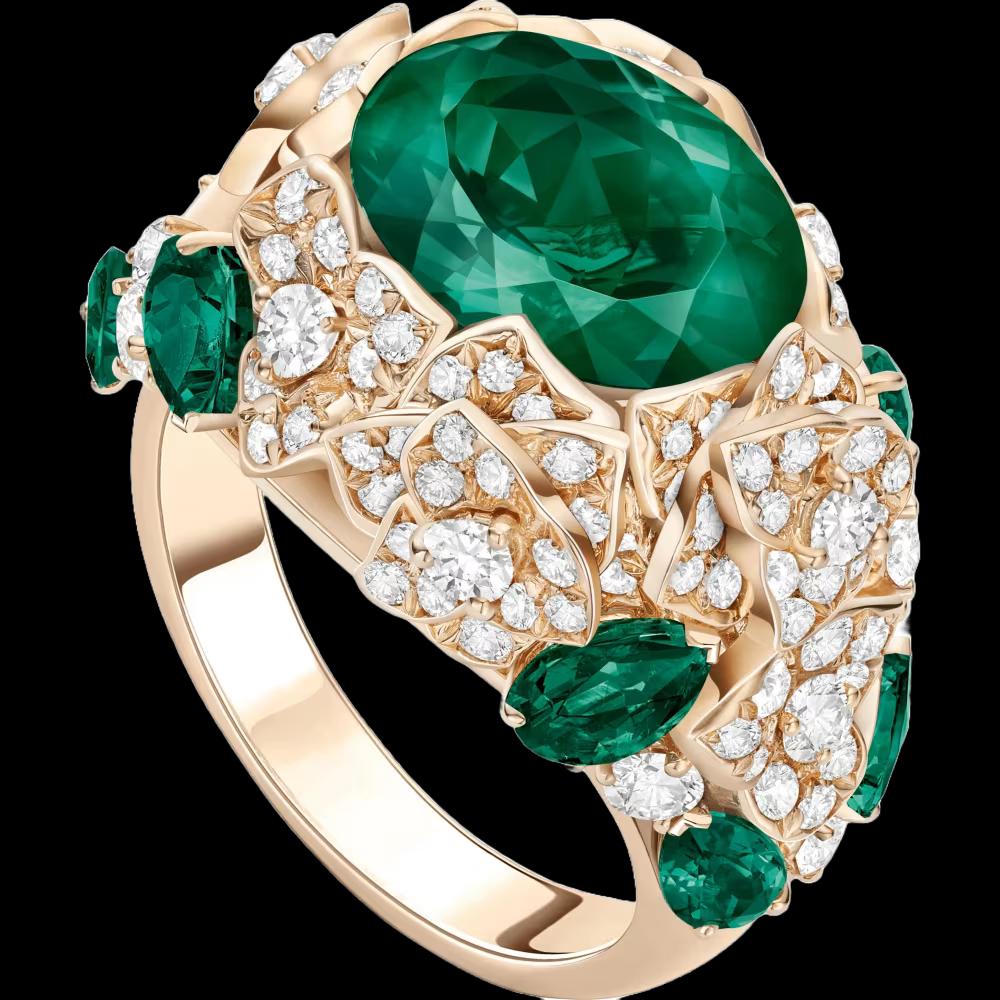 Bague Blossomy Light Émeraude Rose
