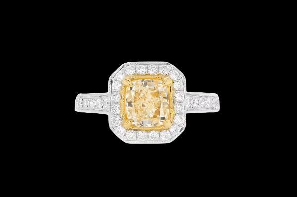 Bague Yellow Diamond Halo